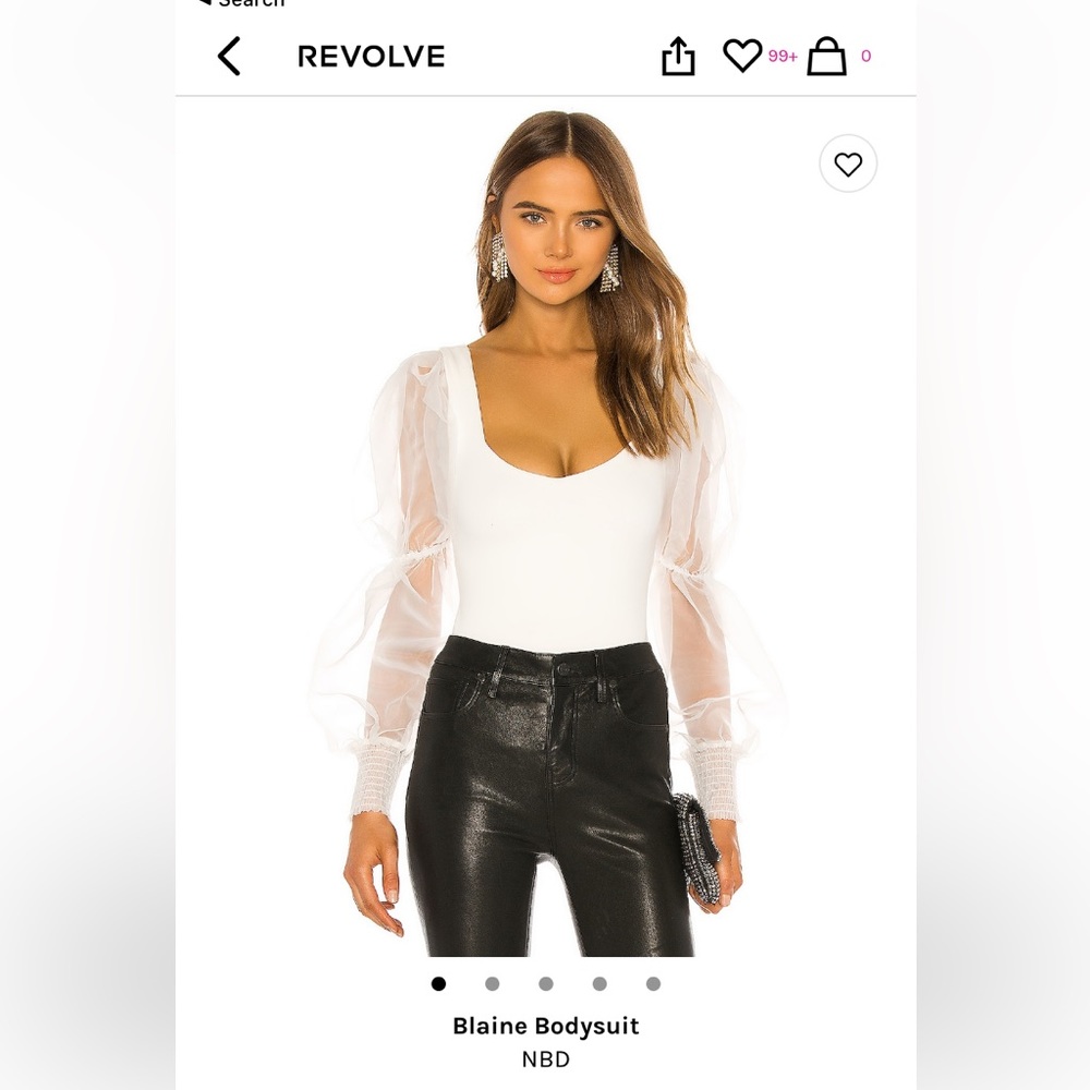 NBD bodysuit with puff sleeve